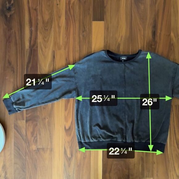 Heyson Sweatshirt Top, Walk, Don’t Run sz Large NWT Washed Black - Picture 14 of 14